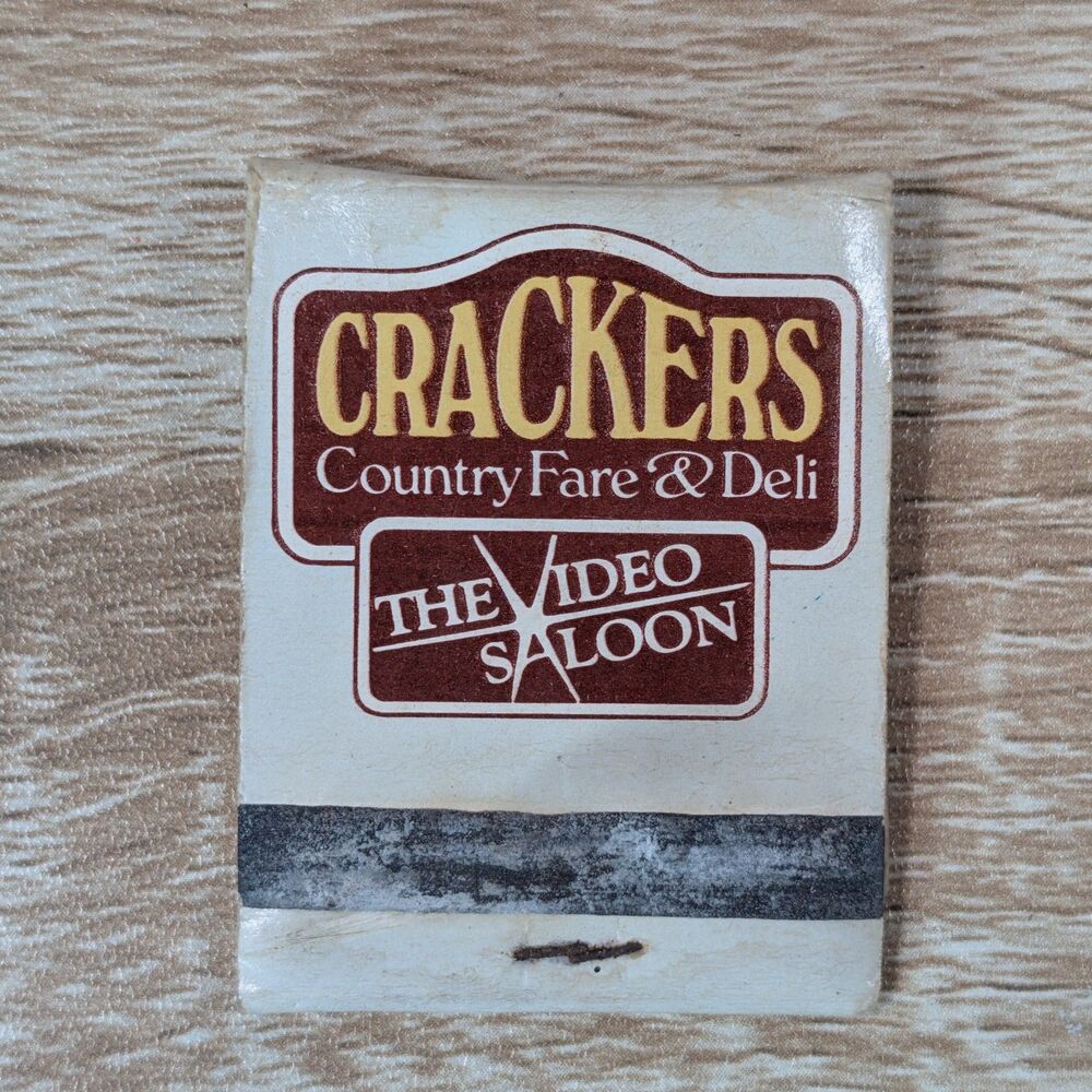 Vintage Crackers Country Fare Deli Video Saloon Matchbook Advertising